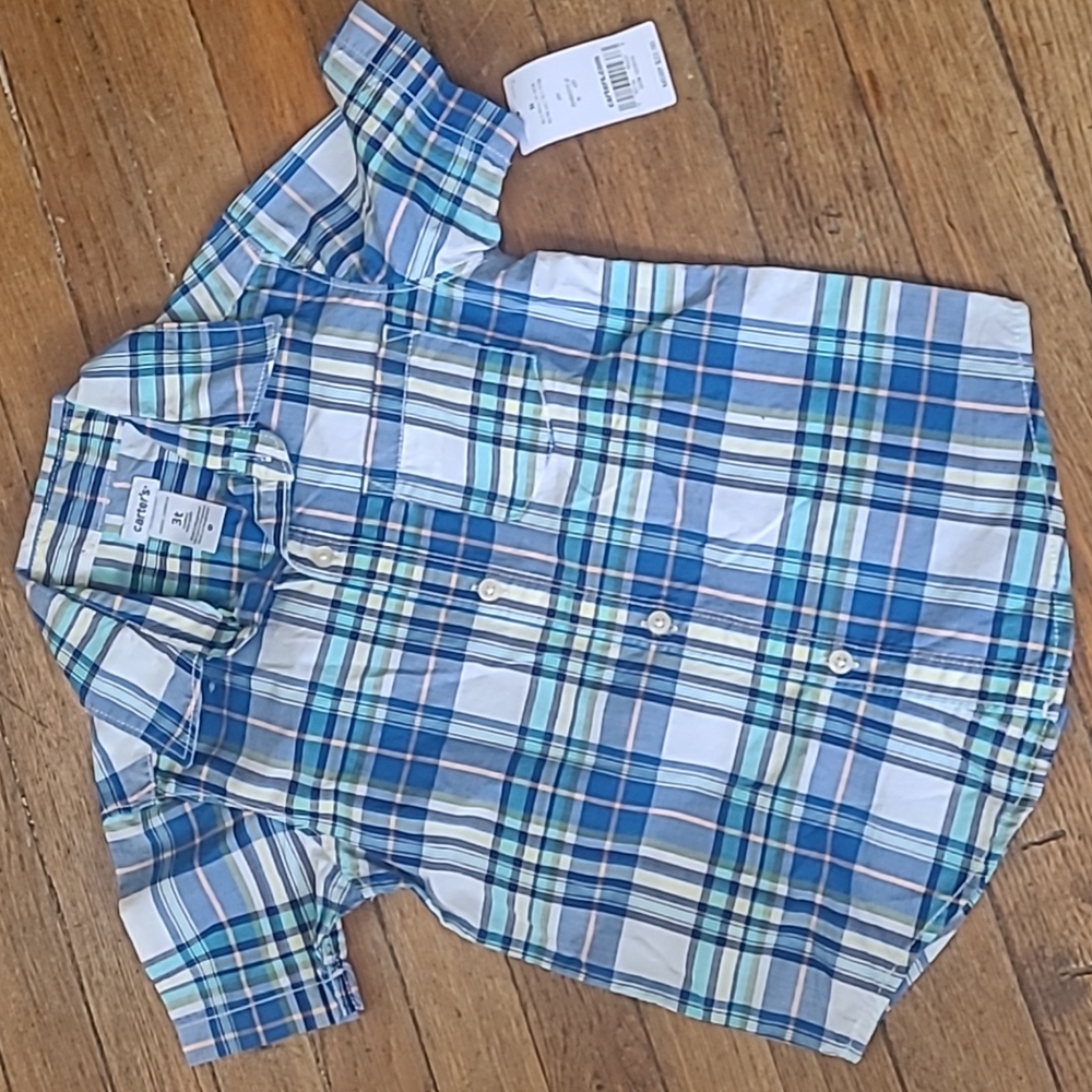 *NWT* boys 3t plaid button up